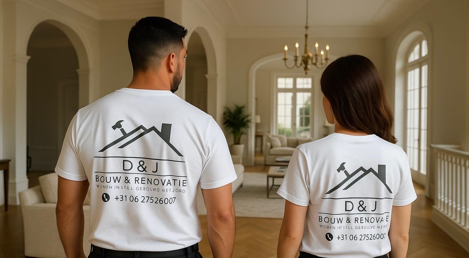 Oprichter van D&J Bouw&Renovatie op een bouwplaats